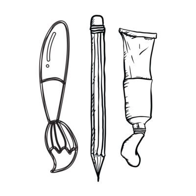 Artist Tools, Paintbrush, Pencil & Paint Tube