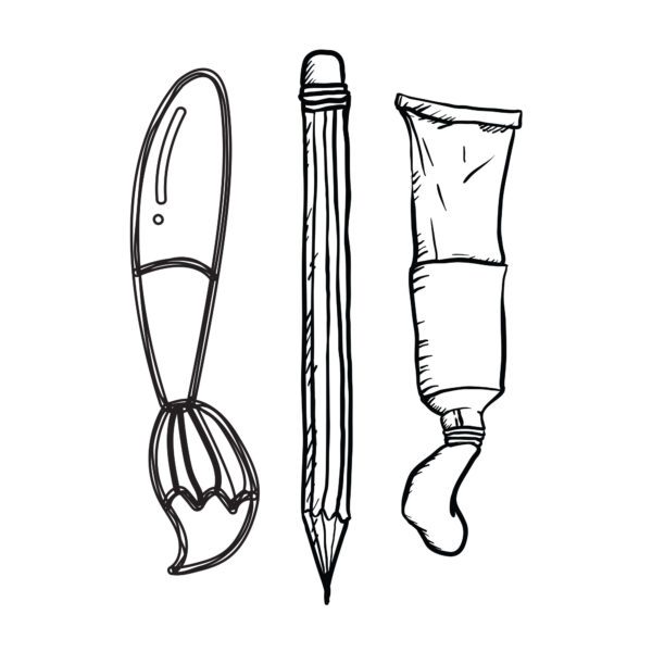 Artist Tools, Paintbrush, Pencil & Paint Tube