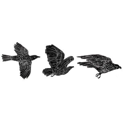 Bird in Flight Tattoo Set