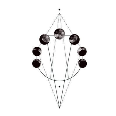 Moon Phases Geometry Tattoo