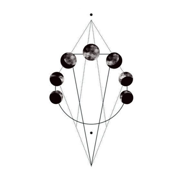 Moon Phases Geometry Tattoo