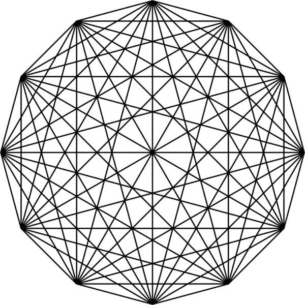 ROUND GEOMETRIC ORNAMENT BLACK