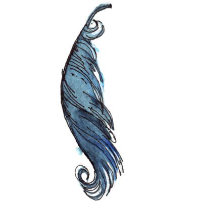 WATERCOLOR BLUE FEATHER