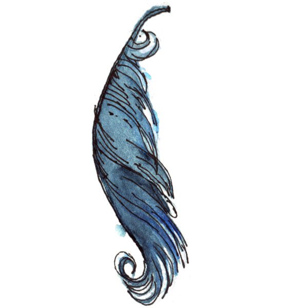 WATERCOLOR BLUE FEATHER